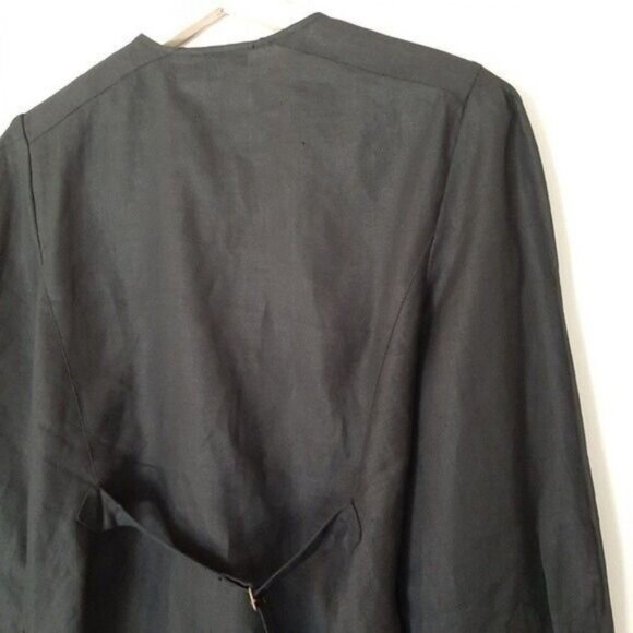 GRACE ELEMENTS 100% Linen Jacket Blazer Black Sz 8 - Picture 7 of 10